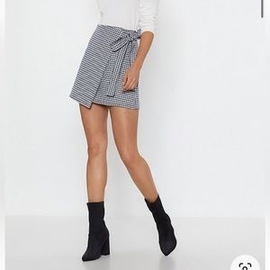 Nasty Gal Houndstooth Wrap Skirt